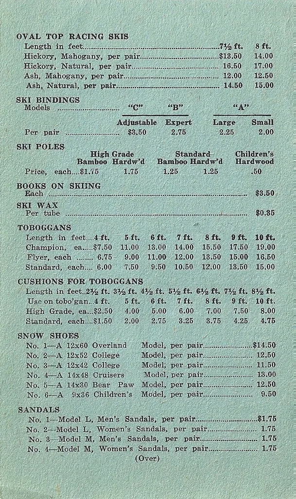 1923 Northland Ski Manufacturing Company Brochure