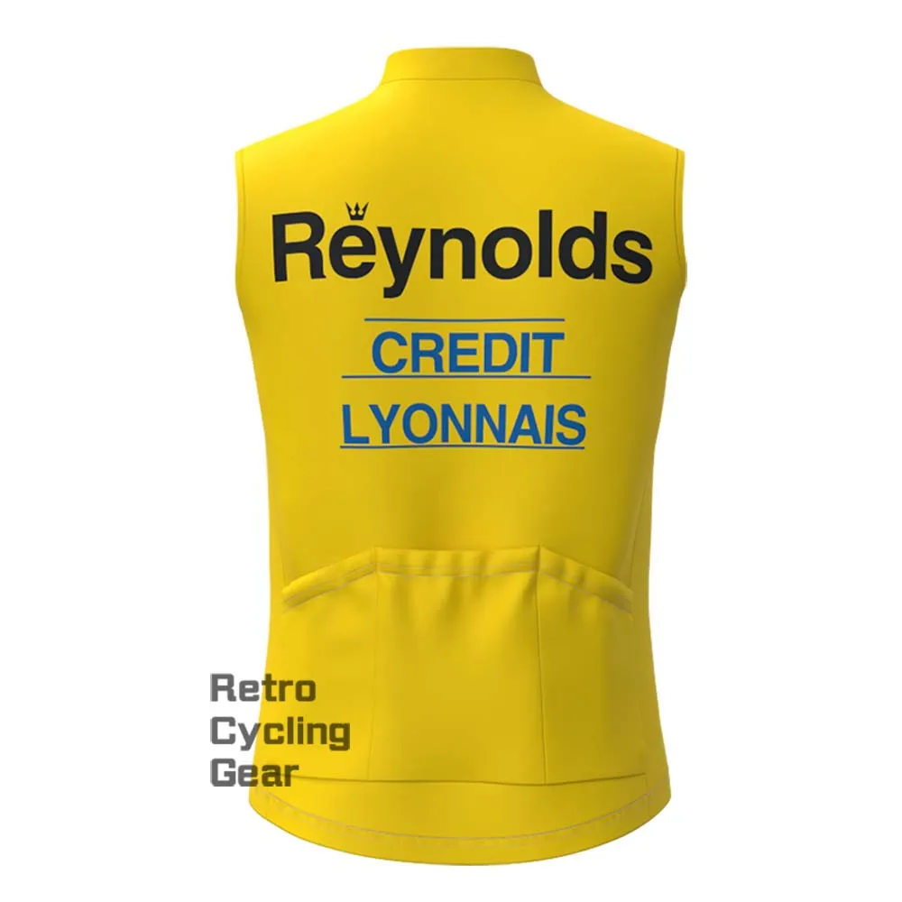 1990s yellow Reynolds Fleece Retro Cycling Vest