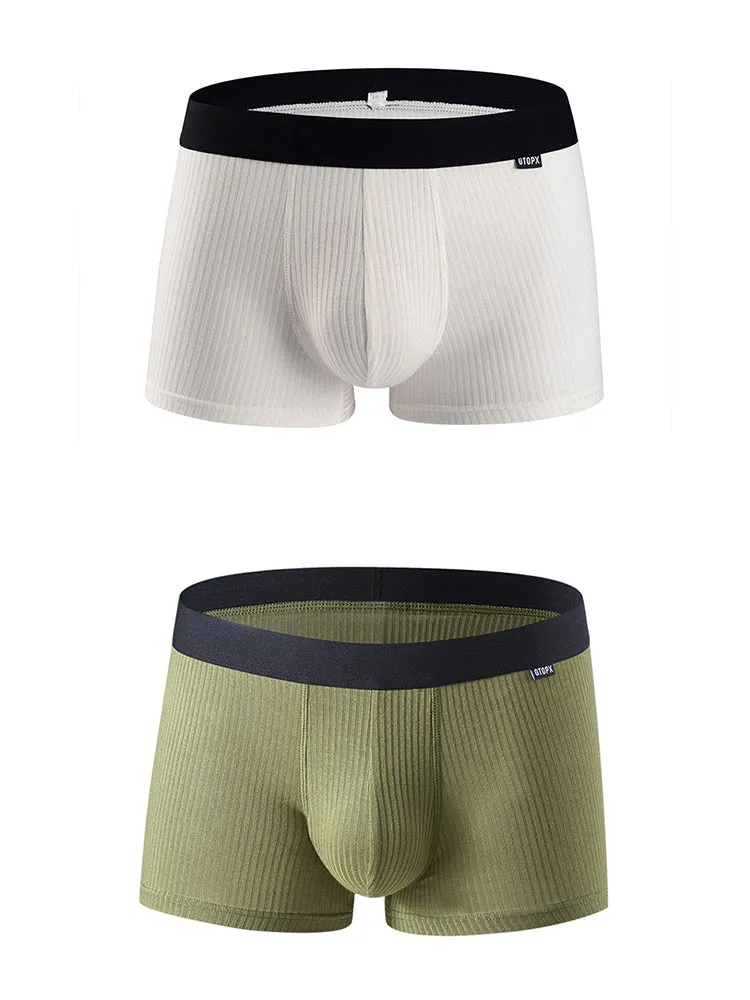 2 Pack Men's U Convex Breathable Soft Modal Trunks