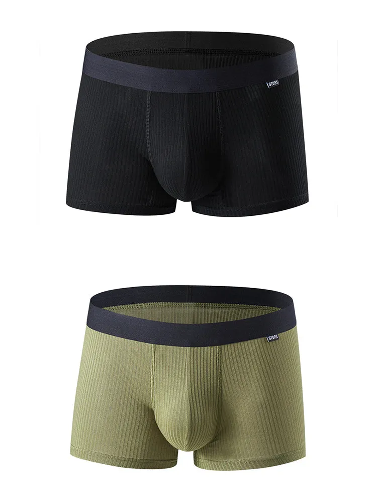 2 Pack Men's U Convex Breathable Soft Modal Trunks