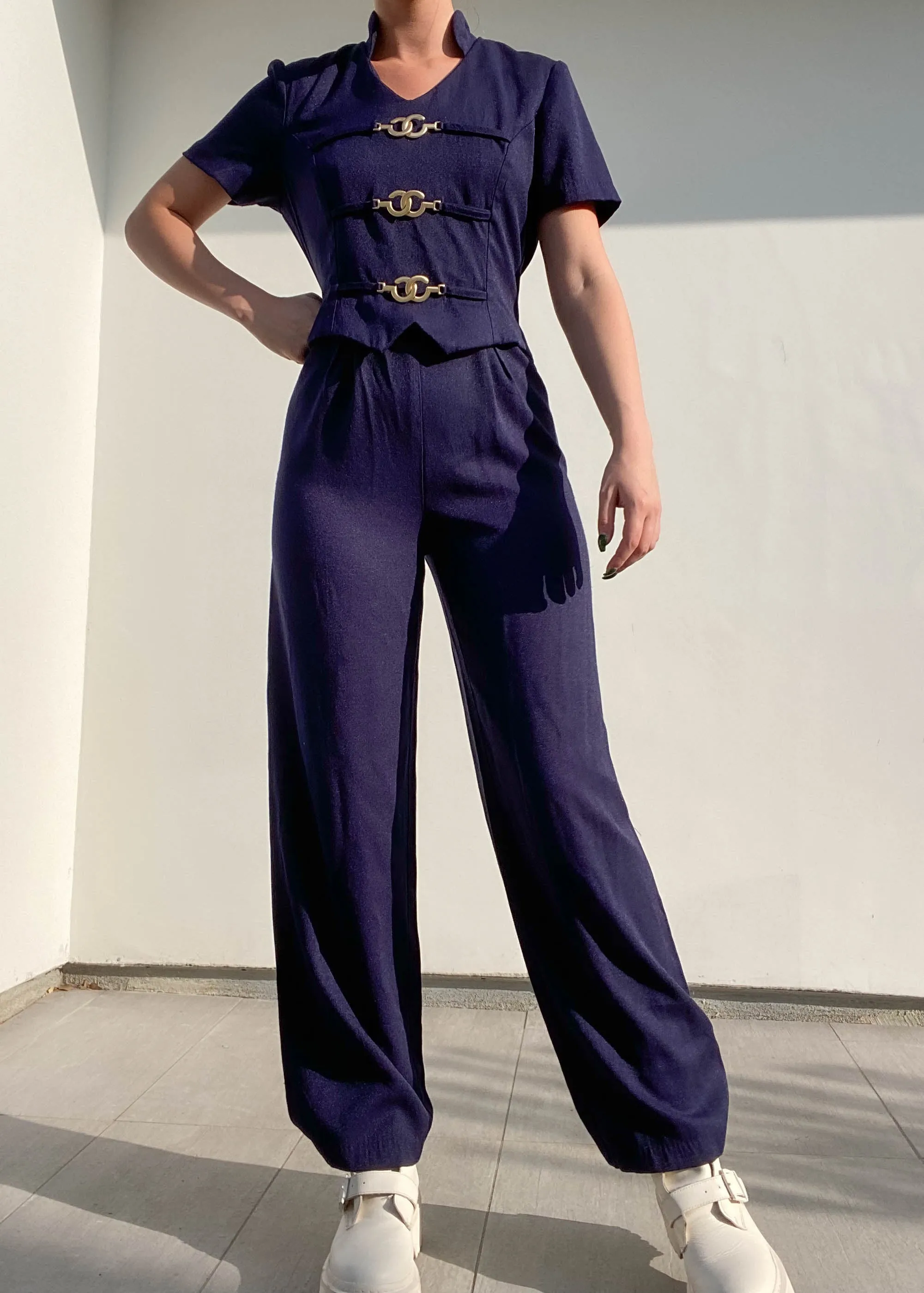 80's Navy Jumpsuit (M)