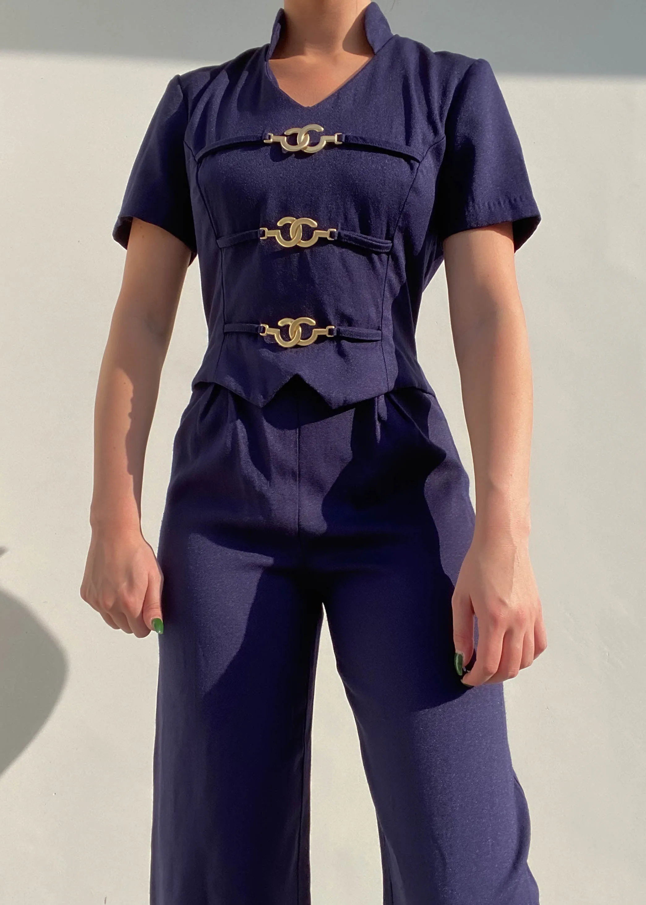 80's Navy Jumpsuit (M)