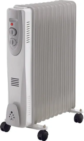 9 Fin White Oil Filled Radiator 2000W