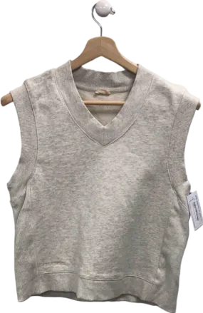 Adanola Grey Sleeveless V-Neck Sweatshirt XS