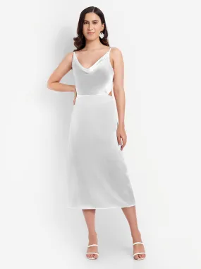 Alessa white maxi satin dress