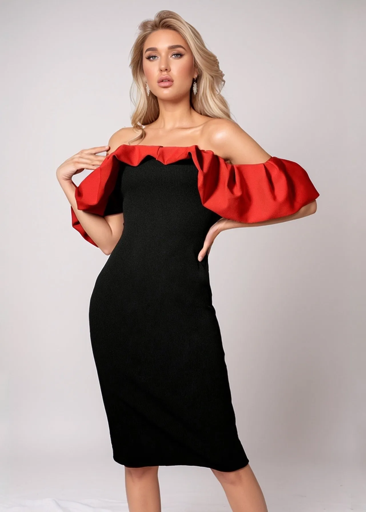 Allegria Off-Shoulder Midi Dress