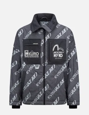 Allover Logo Embroidered Padded Jacket