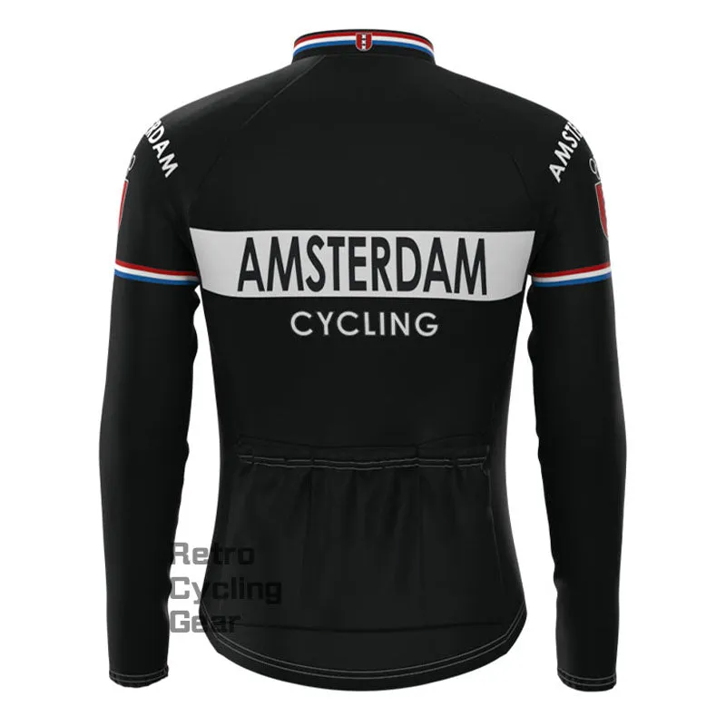 Amsterdam Black Fleece Retro Long Sleeves Jerseys