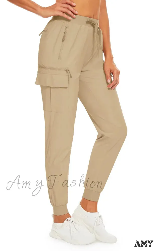 Amy Fashion - Elastic Waist Casual Long Trousers