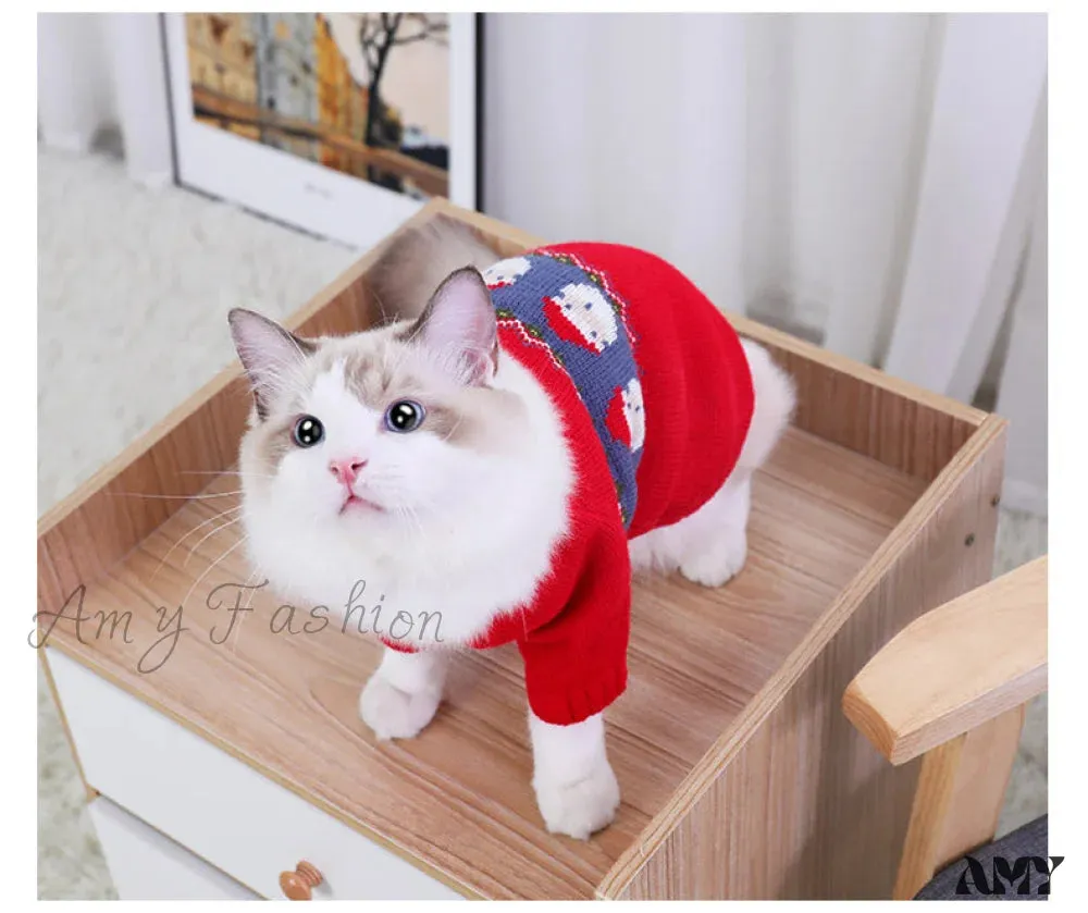 Amy Fashion - Pet Cat Winter Autumn  Warm Knitted Sweater