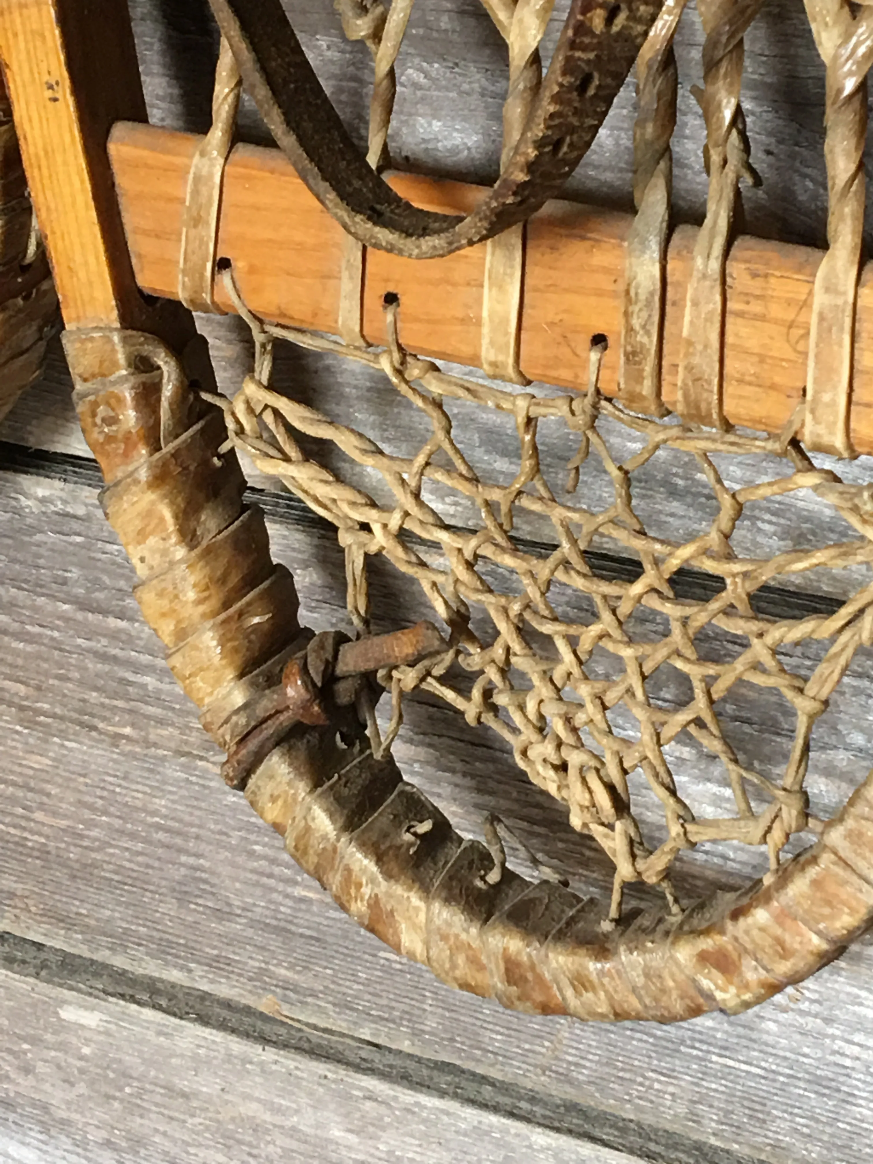 Antique 10th Mountain Bear Paw Snowshoes