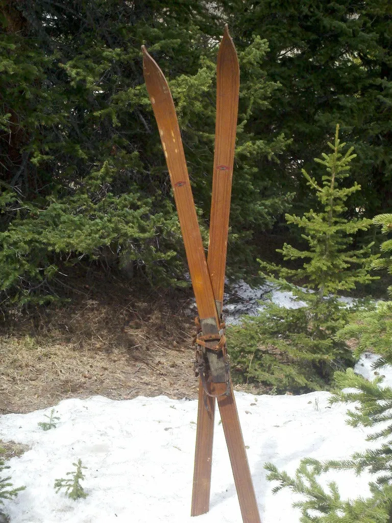 Antique Oxford Brand Skis - Pointed Tip