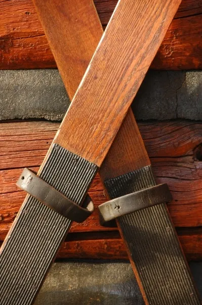 Antique Wood Skis - Pointed Tip