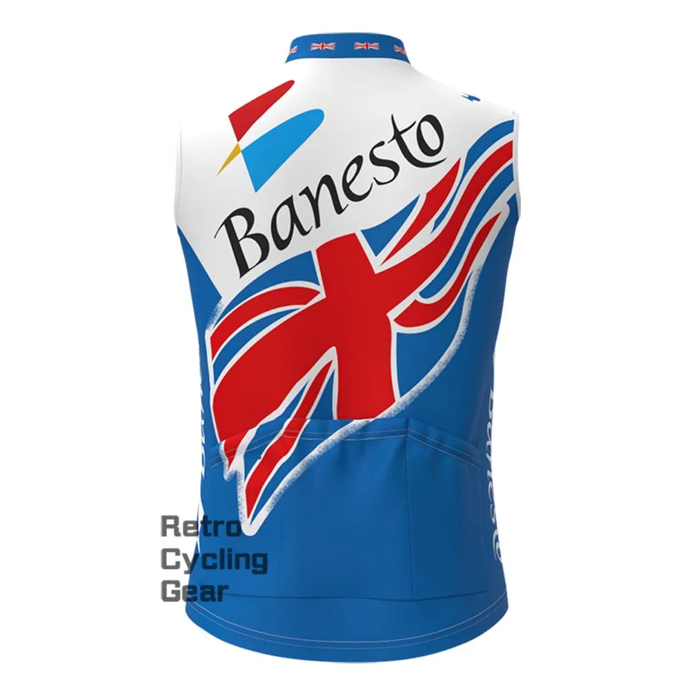 Banesto blue Fleece Retro Cycling Vest