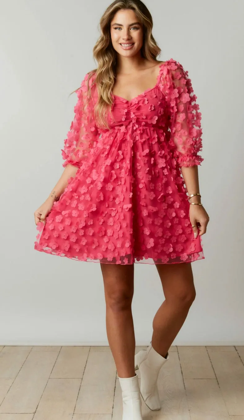 Barbie Babydoll Floral Appliqué Dress