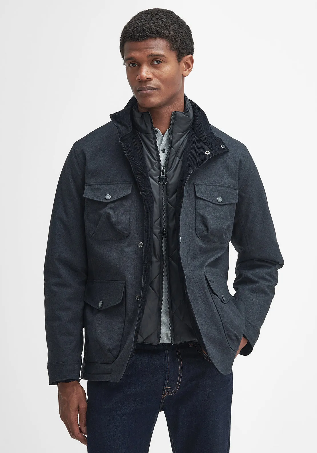 Barbour Men’s Winter Ogston Waterproof Jacket, Black