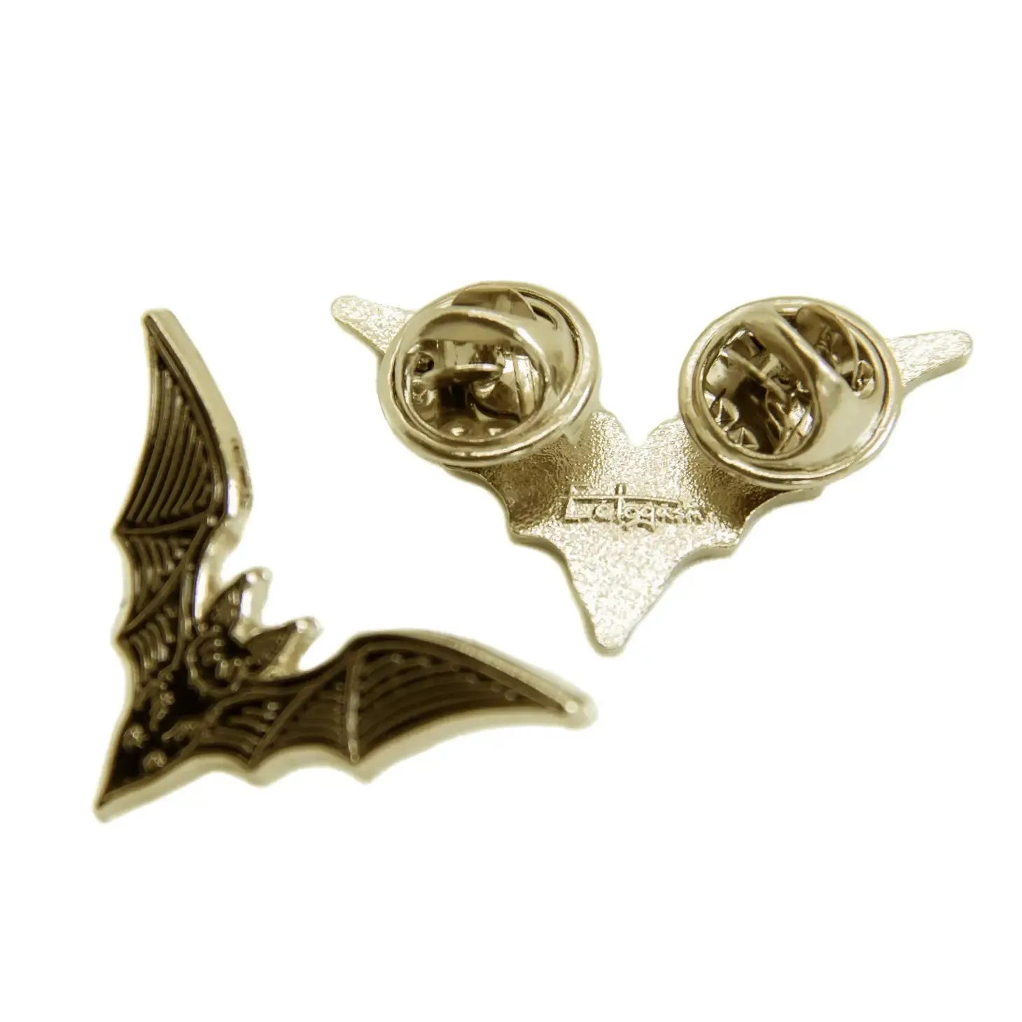 Bat Collar Point Enamel Pin Set in Gold