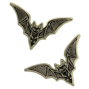 Bat Collar Point Enamel Pin Set in Gold