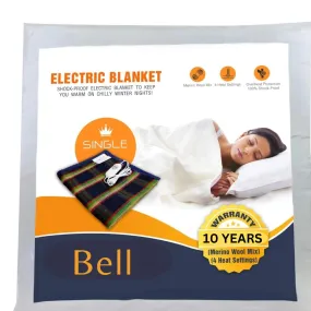 Bell electric blankets for Single Bed - Heating Bed Warmer with 4 Heat Settings - Heating Blanket with Low Power Consumption.(Multicolor)