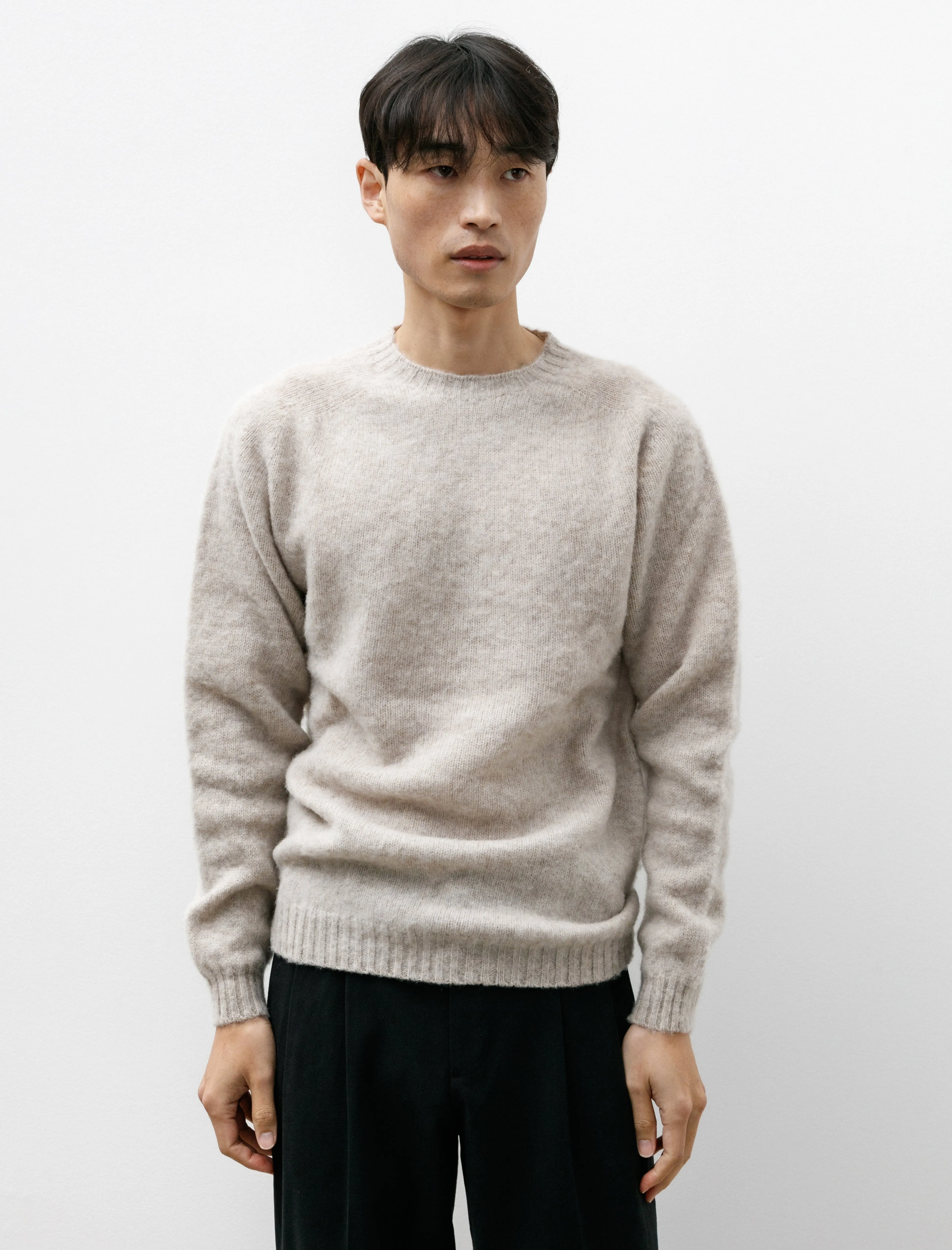 Birnir Brushed Lambswool Sweater Oatmeal