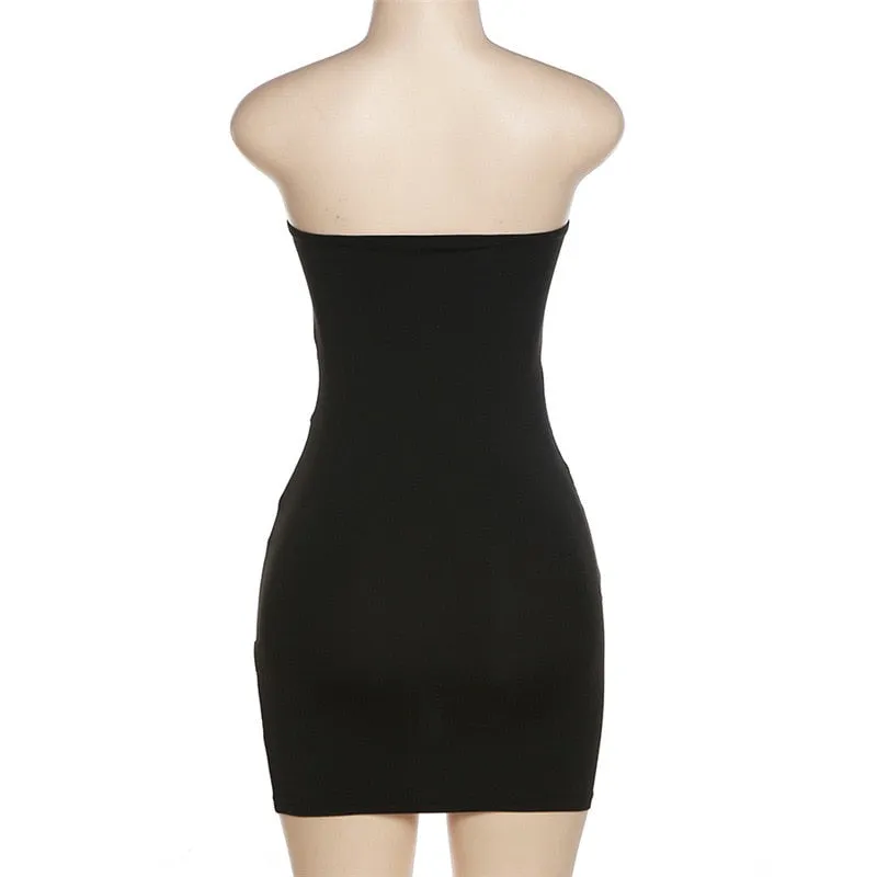 Black Mesh Bandage Charming Bodycon Mini Tube Dress