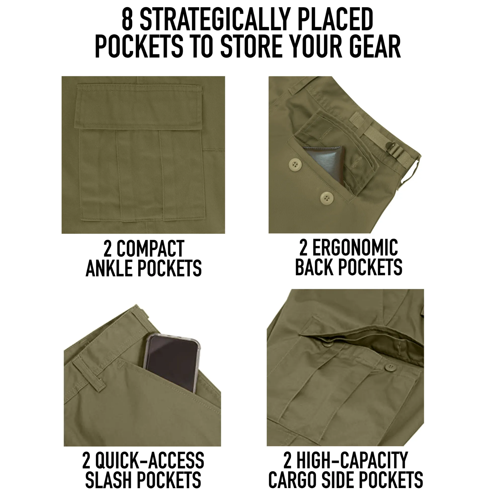 Black - Military Vintage Paratrooper Fatigues