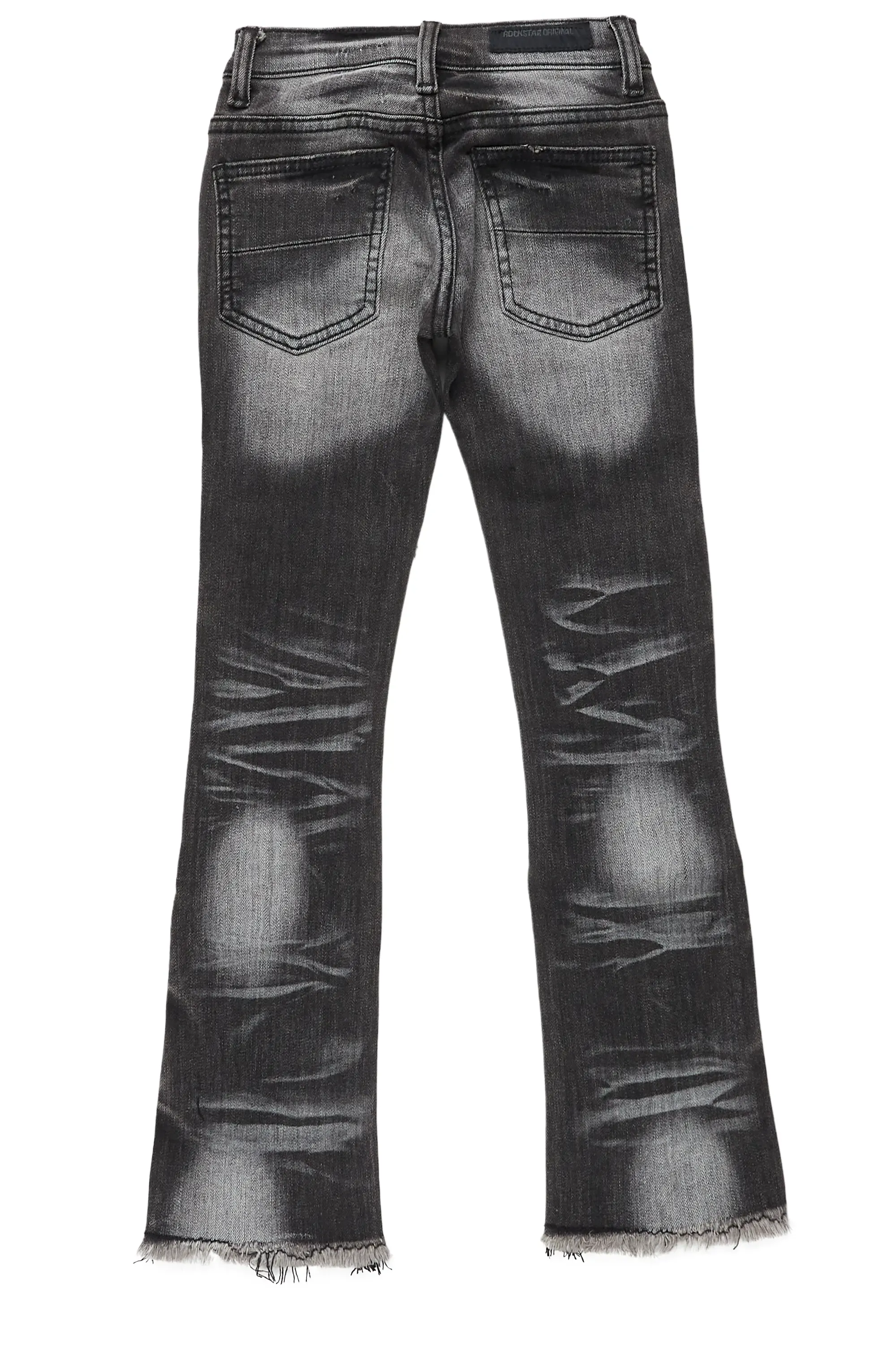 Boys Petrus Black Super Stacked Flare Jean