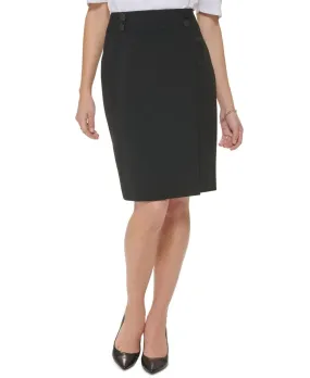 Calvin Klein Womens Petite Faux-Wrap Button-Detail Pencil Skirt T27SI993