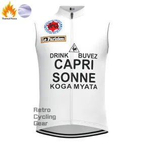 CAPRI White Fleece Retro Cycling Vest