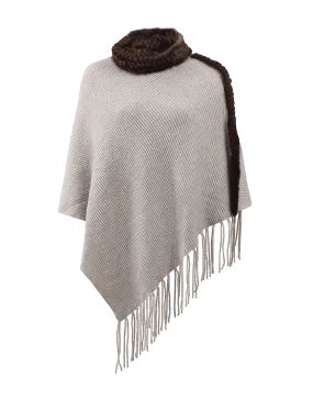 Cassandra Poncho With Mink Collar