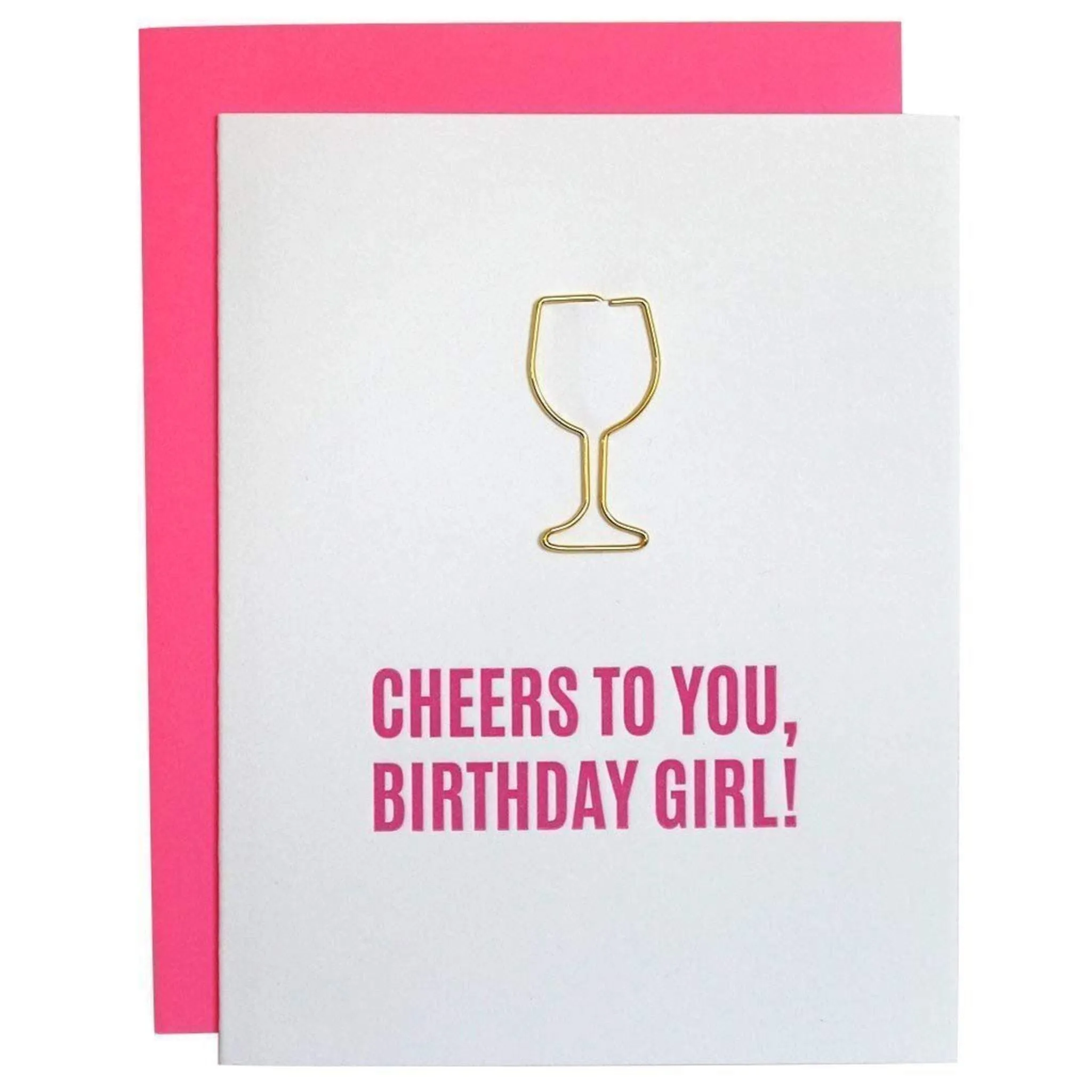 Cheers to You Birthday Girl Paper Clip Card