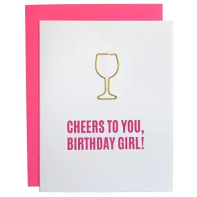 Cheers to You Birthday Girl Paper Clip Card