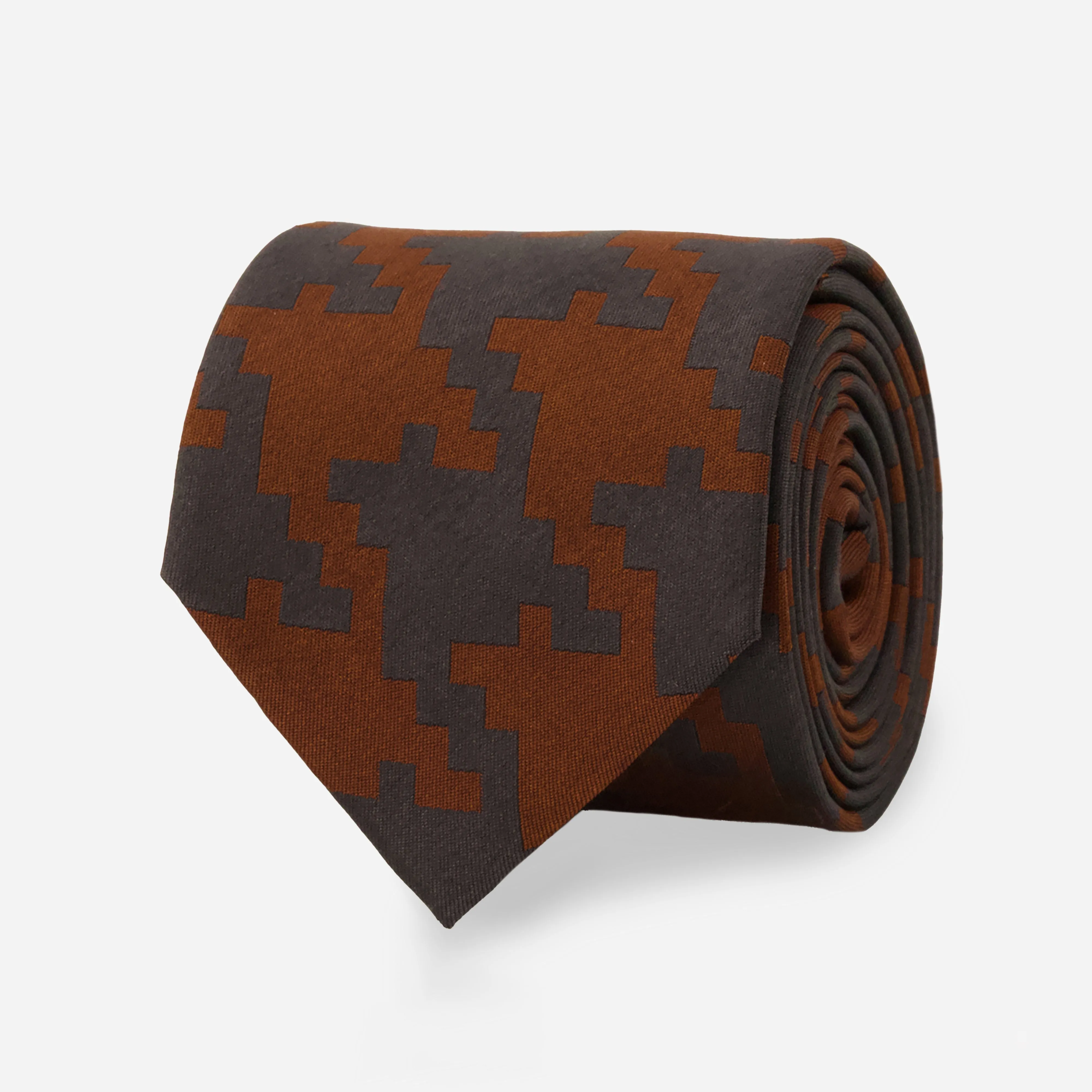 Clark Houndstooth Harvest Orange Tie