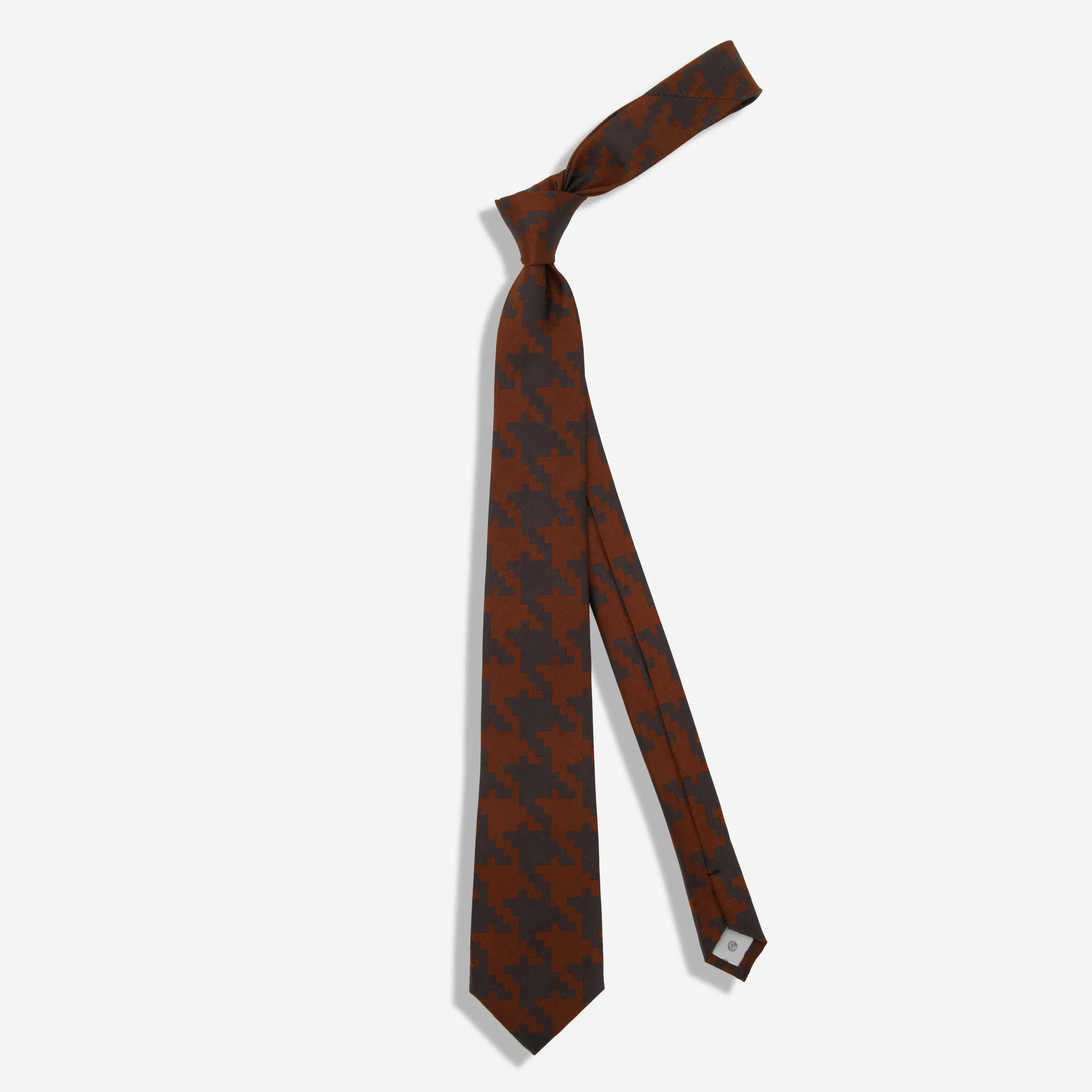 Clark Houndstooth Harvest Orange Tie