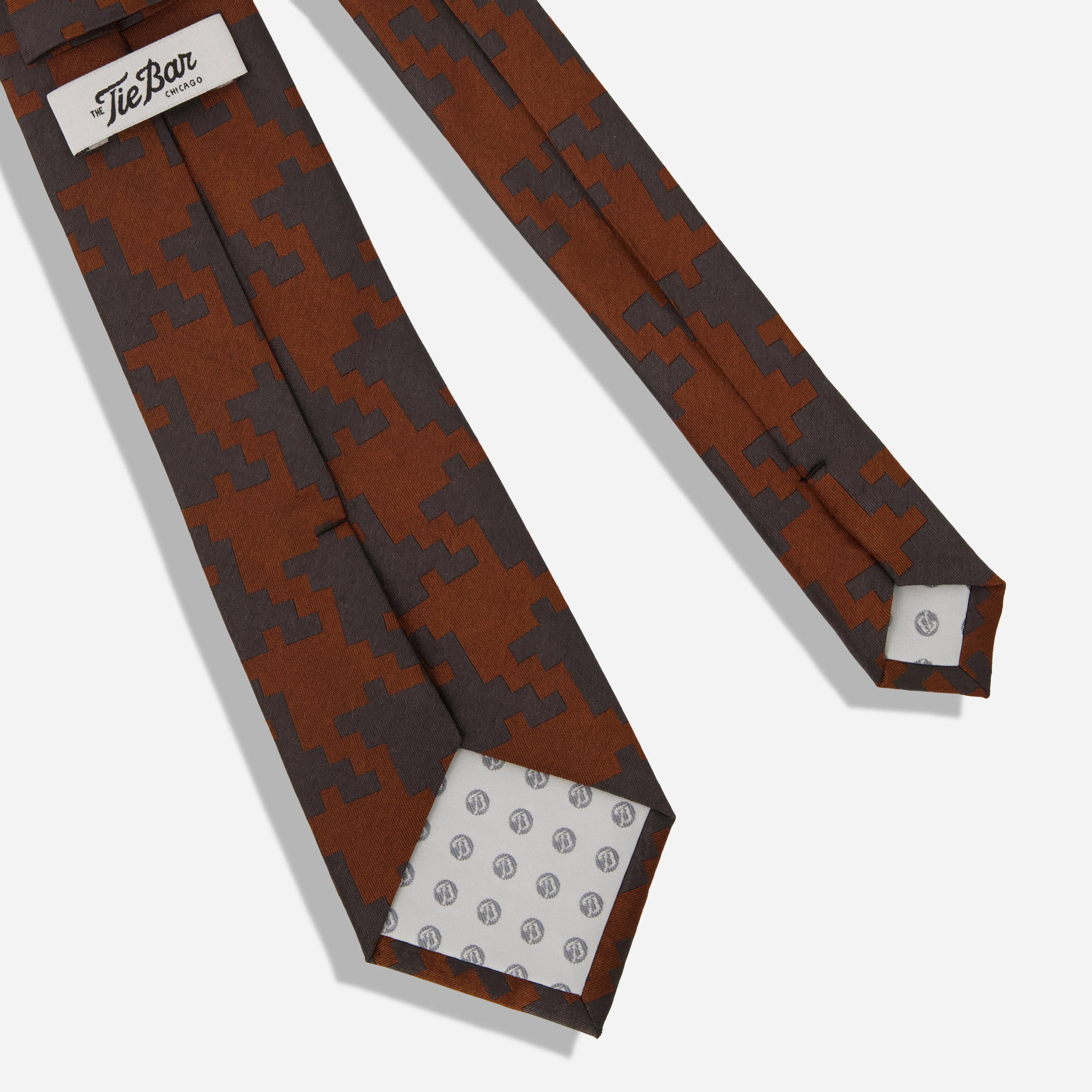 Clark Houndstooth Harvest Orange Tie