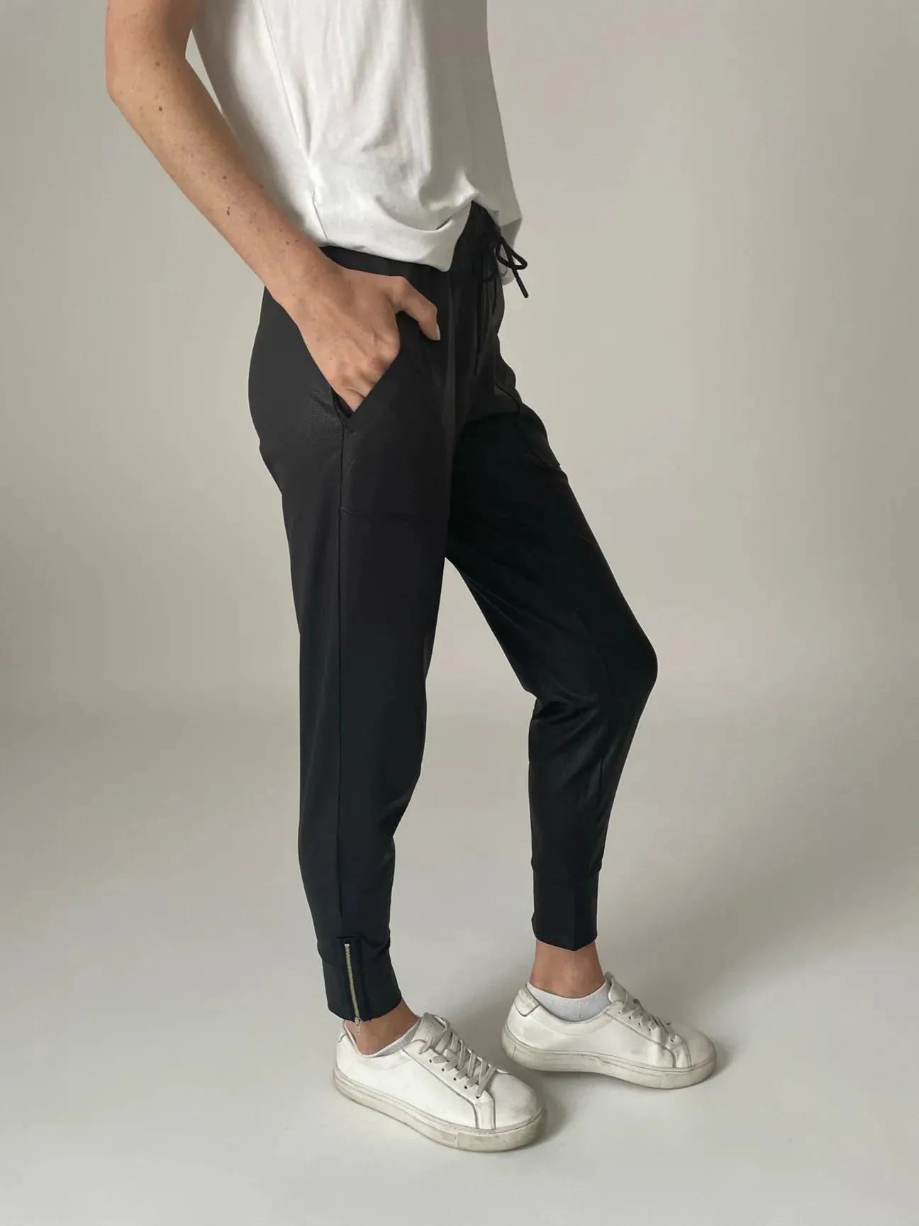 Coated Zip Jogger