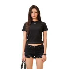 Compass Tarpan Low-rise Black Short Jeans