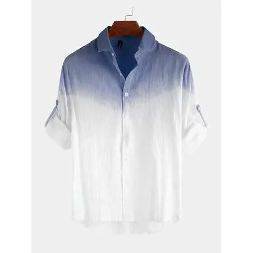 Cotton Gradient Printing Shirt