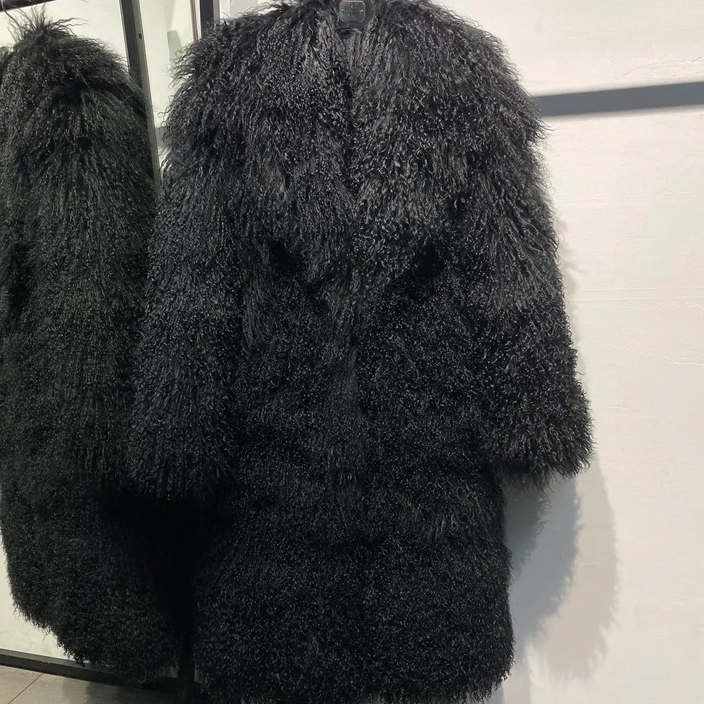 Couture Shearling Lamb Fur Coat - Extra Long