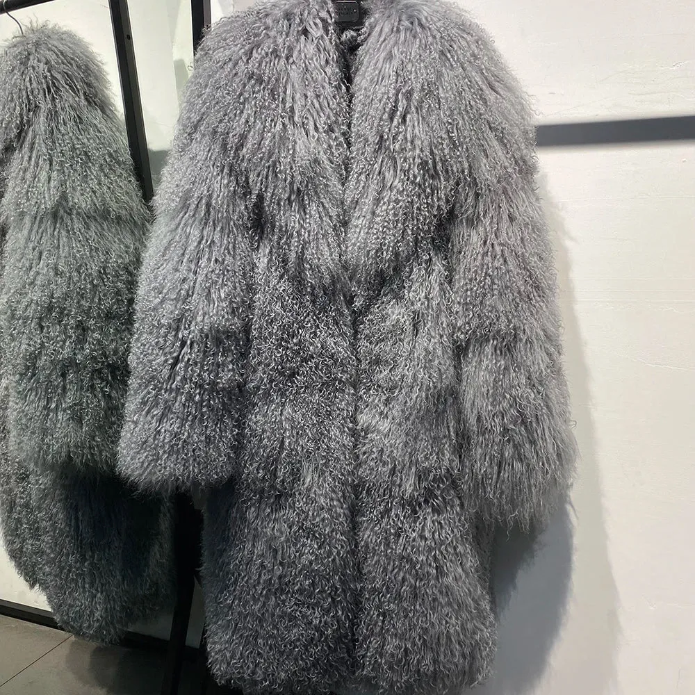 Couture Shearling Lamb Fur Coat - Extra Long