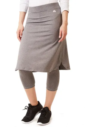 Cropped ShirtTail Snoga Athletic Skirt in Heather Grey