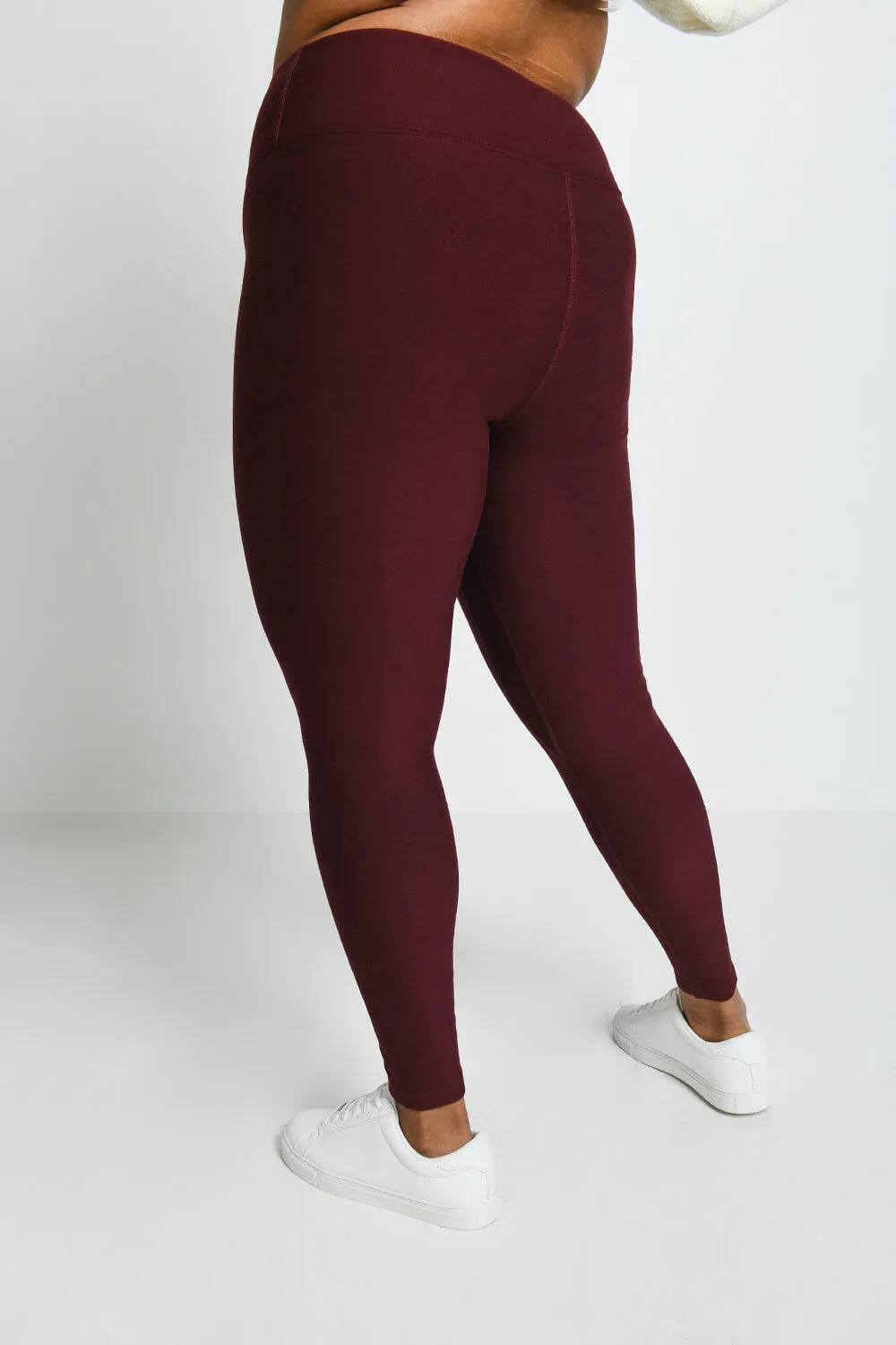 Curve Winter Everyday High Waisted Leggings - Burgundy