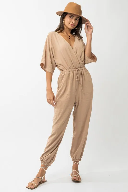 Dark Taupe Dolman Sleeve Jumpsuit