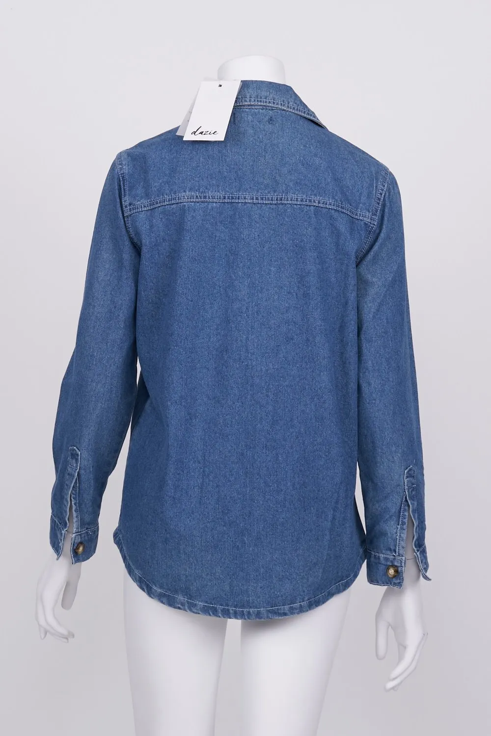 Dazie Blue Drama Free Oversized Denim Shacket 6