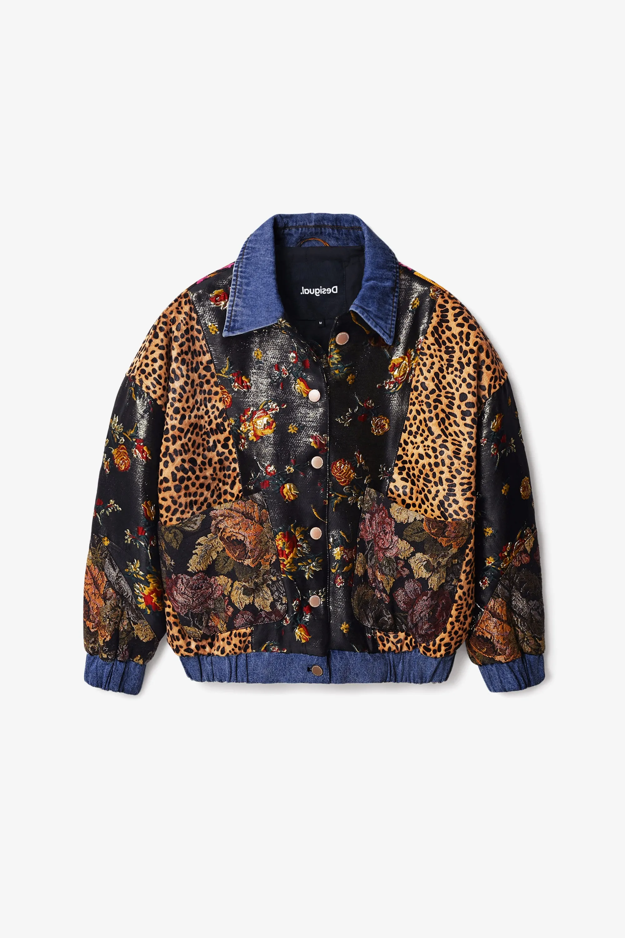 Desigual Monsieur Mickey Bomber Jacket with Leopard 22WWEWA4