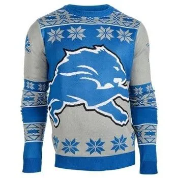 Detroit Lions Big Logo Ugly Crew Neck Sweater