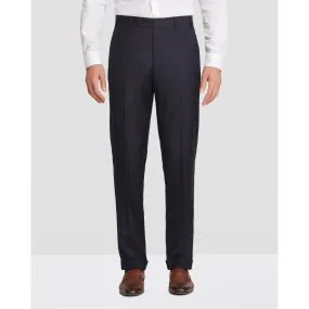 Devon Flat Front Stretch Wool Trouser in Midnight (Modern Full Fit) by Zanella