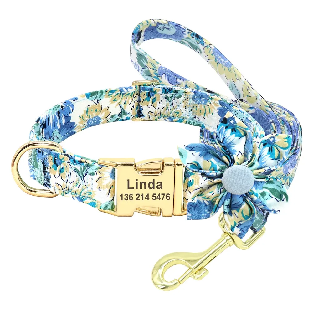 DIVA Pet - "Bella" Nylon Print Pet Collar And Leash