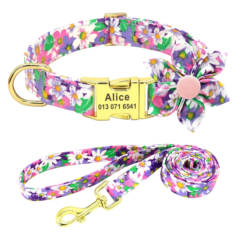 DIVA Pet - "Bella" Nylon Print Pet Collar And Leash