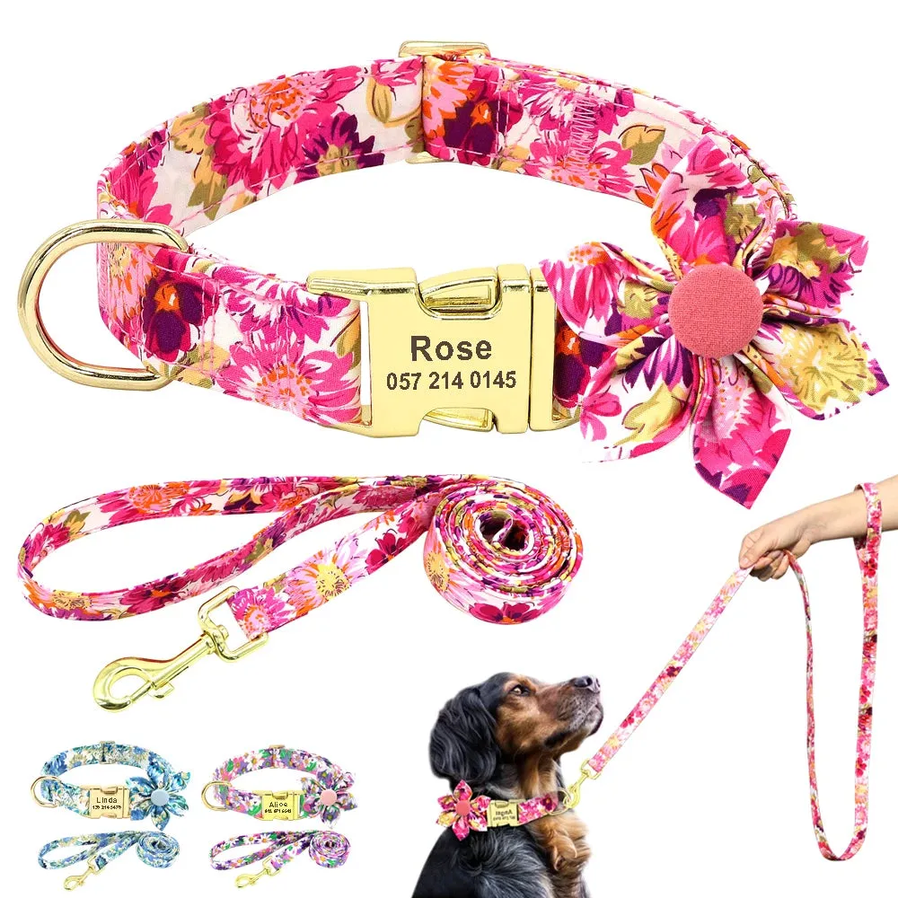 DIVA Pet - "Bella" Nylon Print Pet Collar And Leash